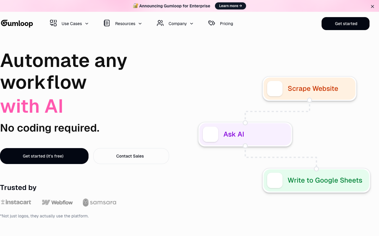 Gumloop Chrome Extension - Automate your browser with AI workflows