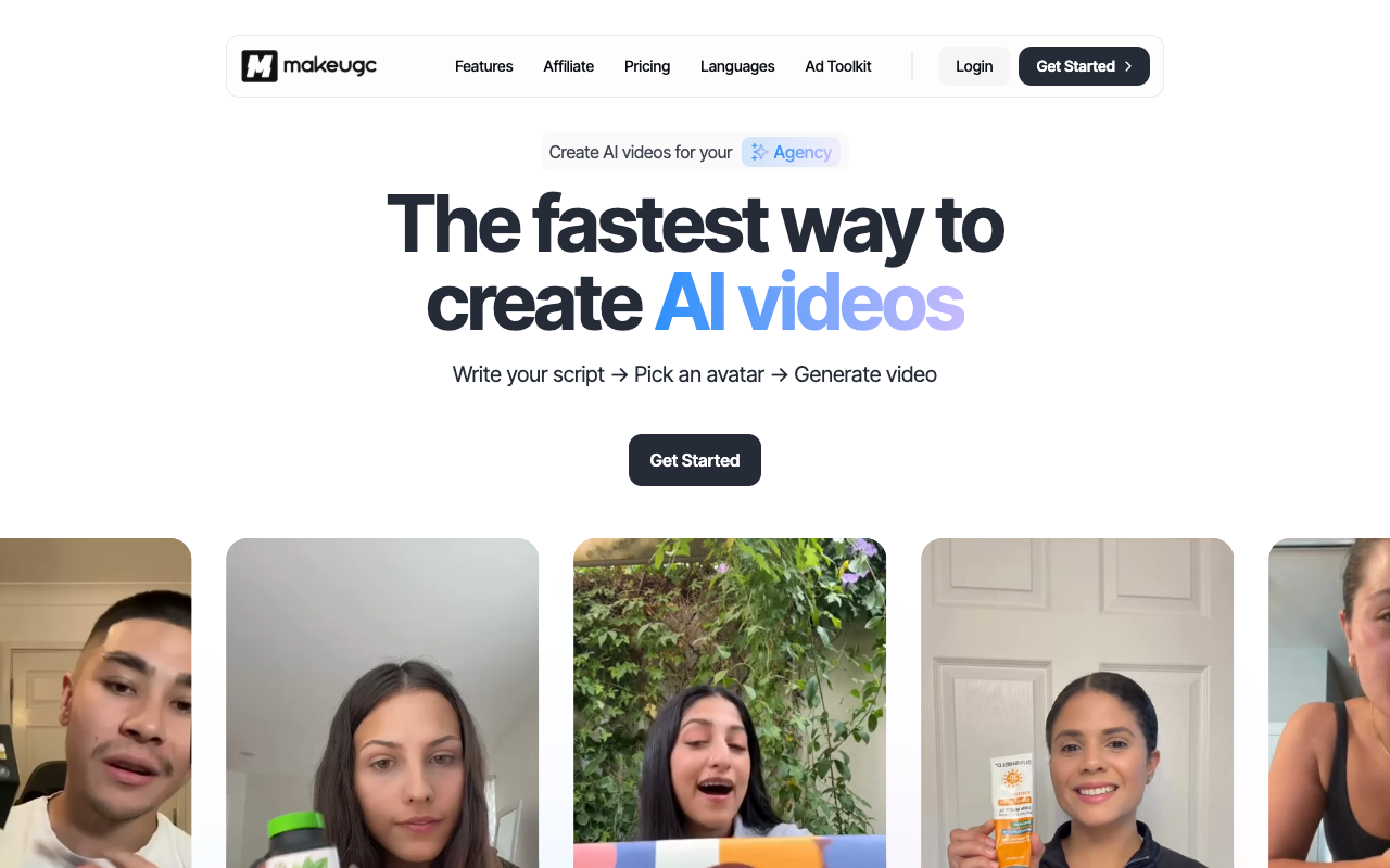 MakeUGC - AI-powered UGC Video Creation Platform