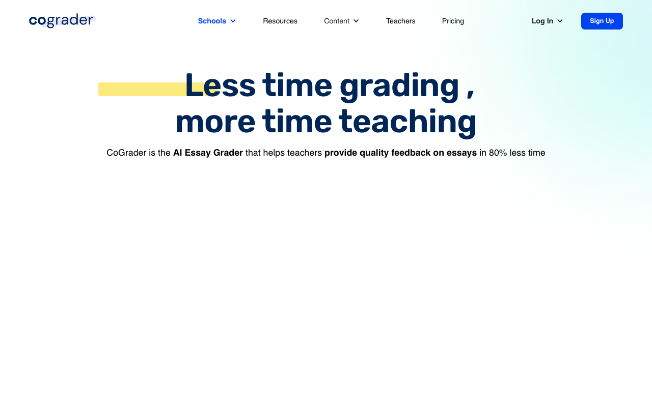 CoGrader - Your AI Essay Grader - Less Time Grading, More Time Teaching