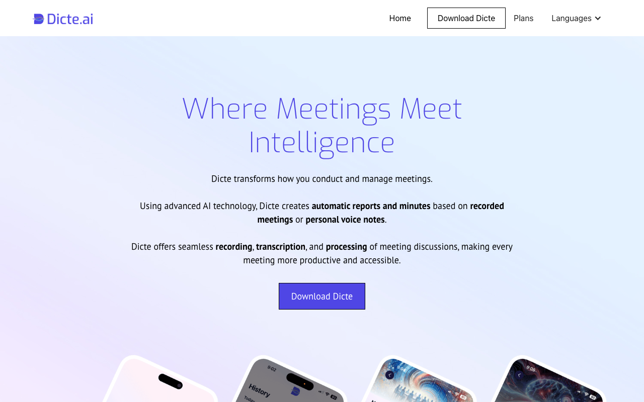 Dicte.ai - Enhance Meeting Efficiency with AI-Powered Tools