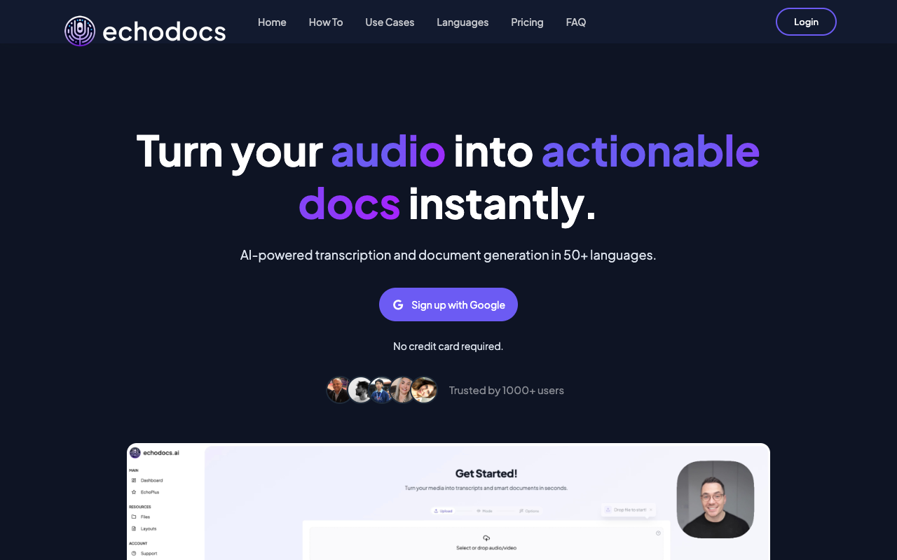 EchoDocs.ai - Transforming Documentation with AI Transcription