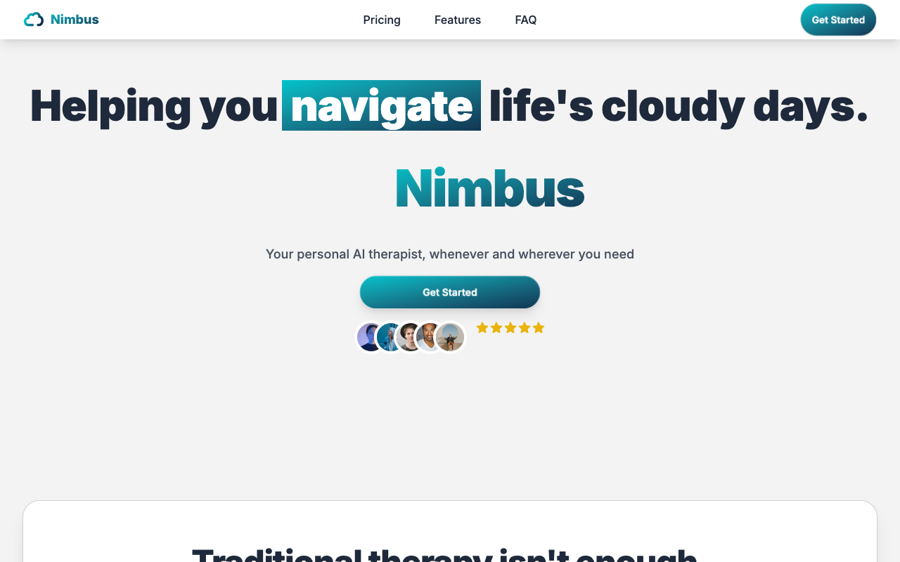 Nimbus - Your Personal AI Therapist for Mental Health Support