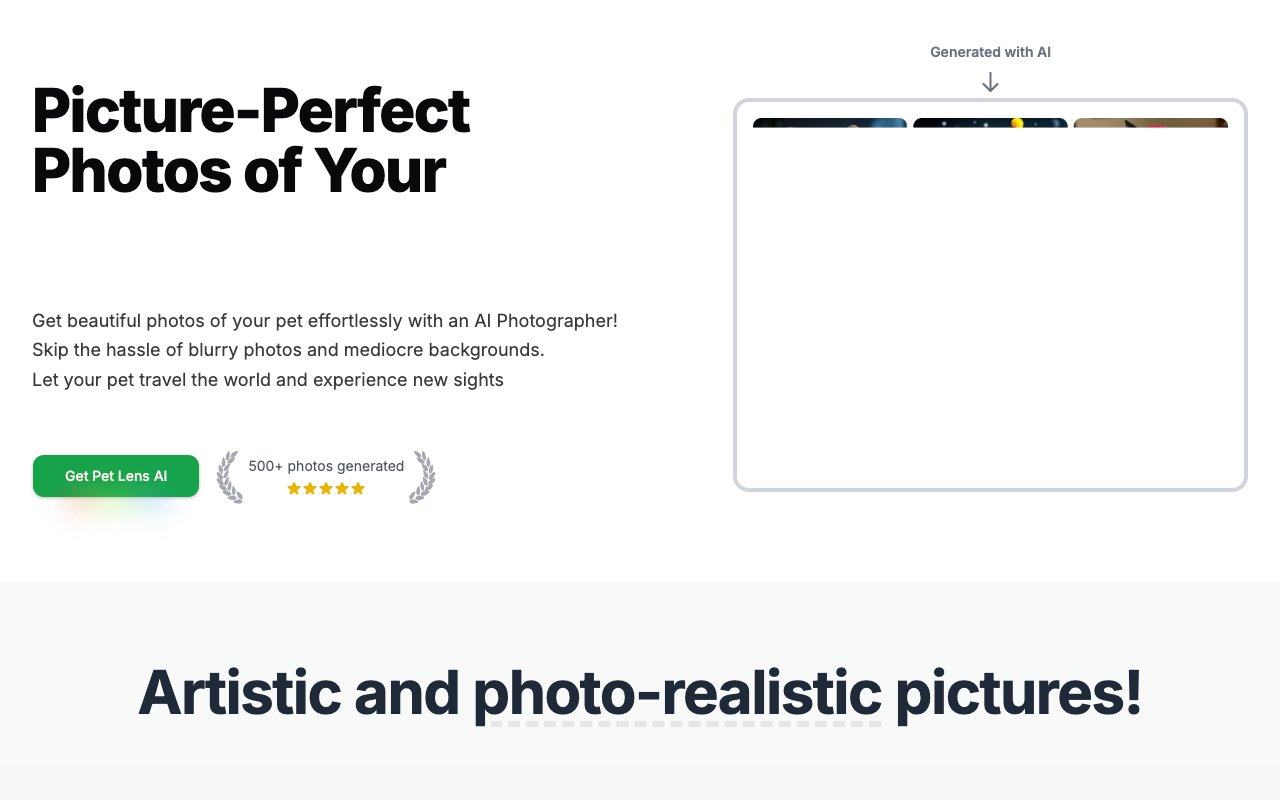 Pet Lens AI - Transforming Your Pet Photos with AI Technology