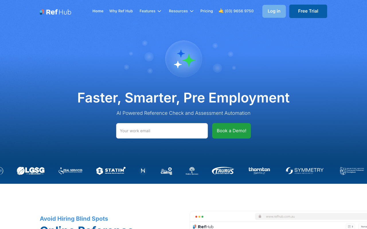 Ref Hub - AI-Powered Pre-Employment Automation for Smarter Hiring AI Automation Recruitment