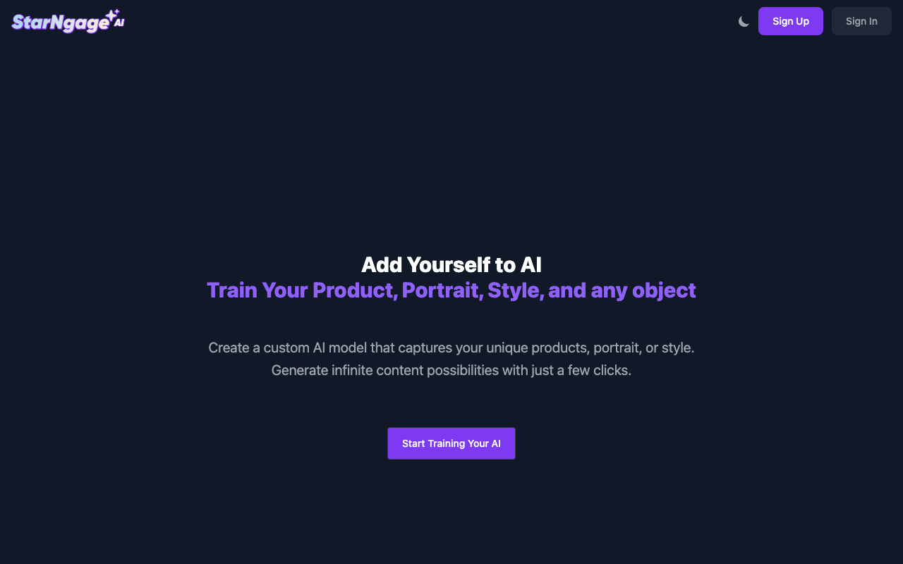 StarNgage AI - Revolutionize Your Brand with Custom AI Models AI Branding