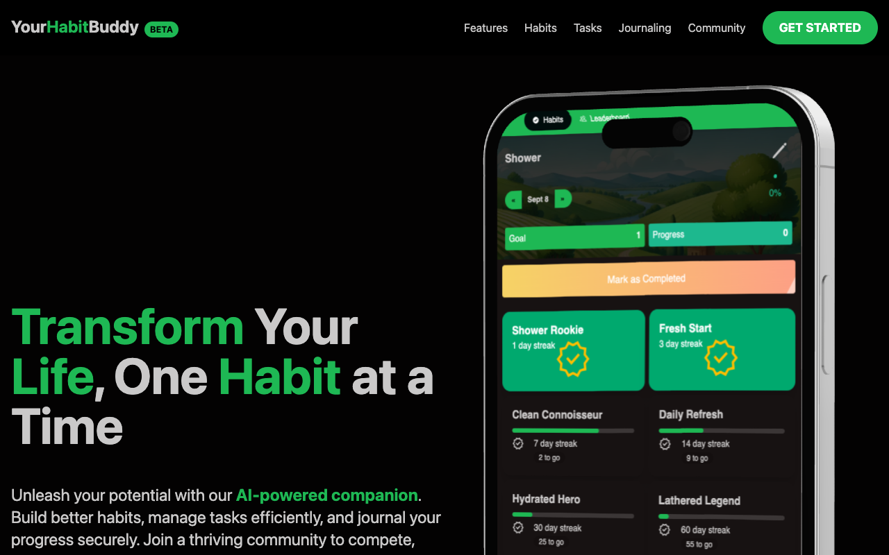YourHabitBuddy - AI-Powered Habit Tracker with Community Features