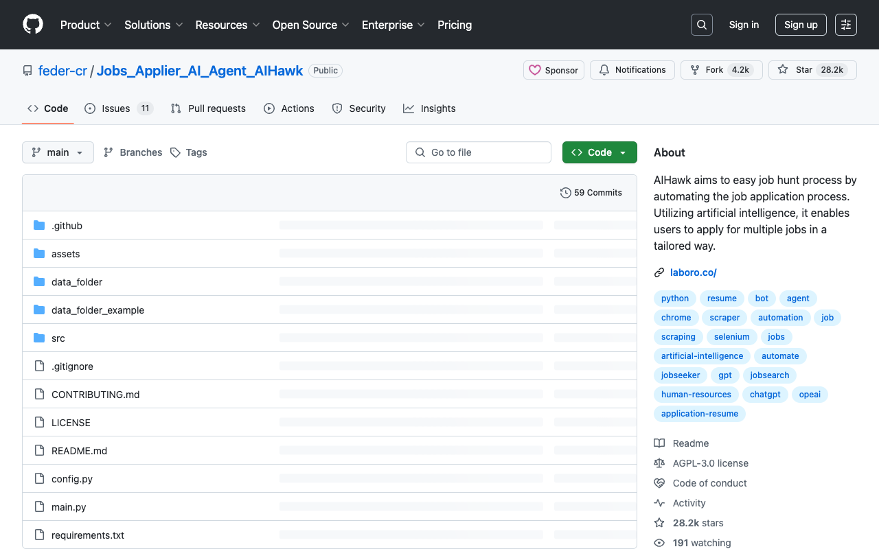LinkedIn AIHawk - Streamline Job Applications with AI Automation AI Job Search
