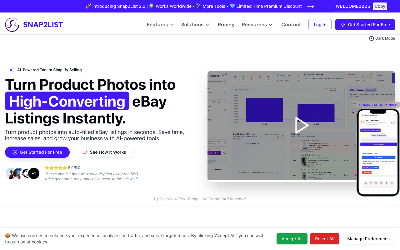Snap2List - Streamline Your eBay Selling Process with AI Tools