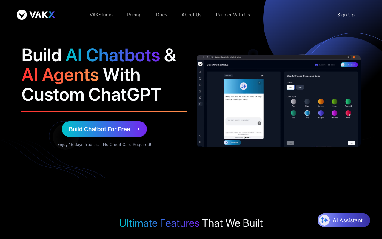 VAKX - Build Your No-Code AI Chatbot Easily
