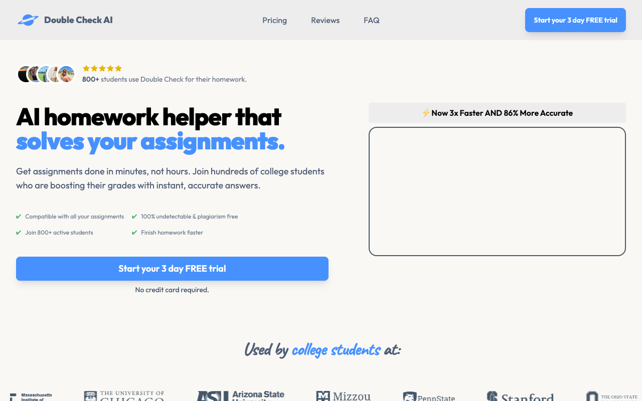 Double Check AI - Your AI Homework Assistant