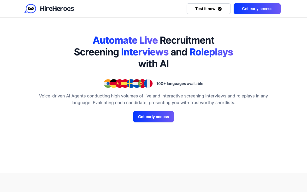 HireHeroes - Revolutionizing Recruitment with AI-Powered Screening Interviews