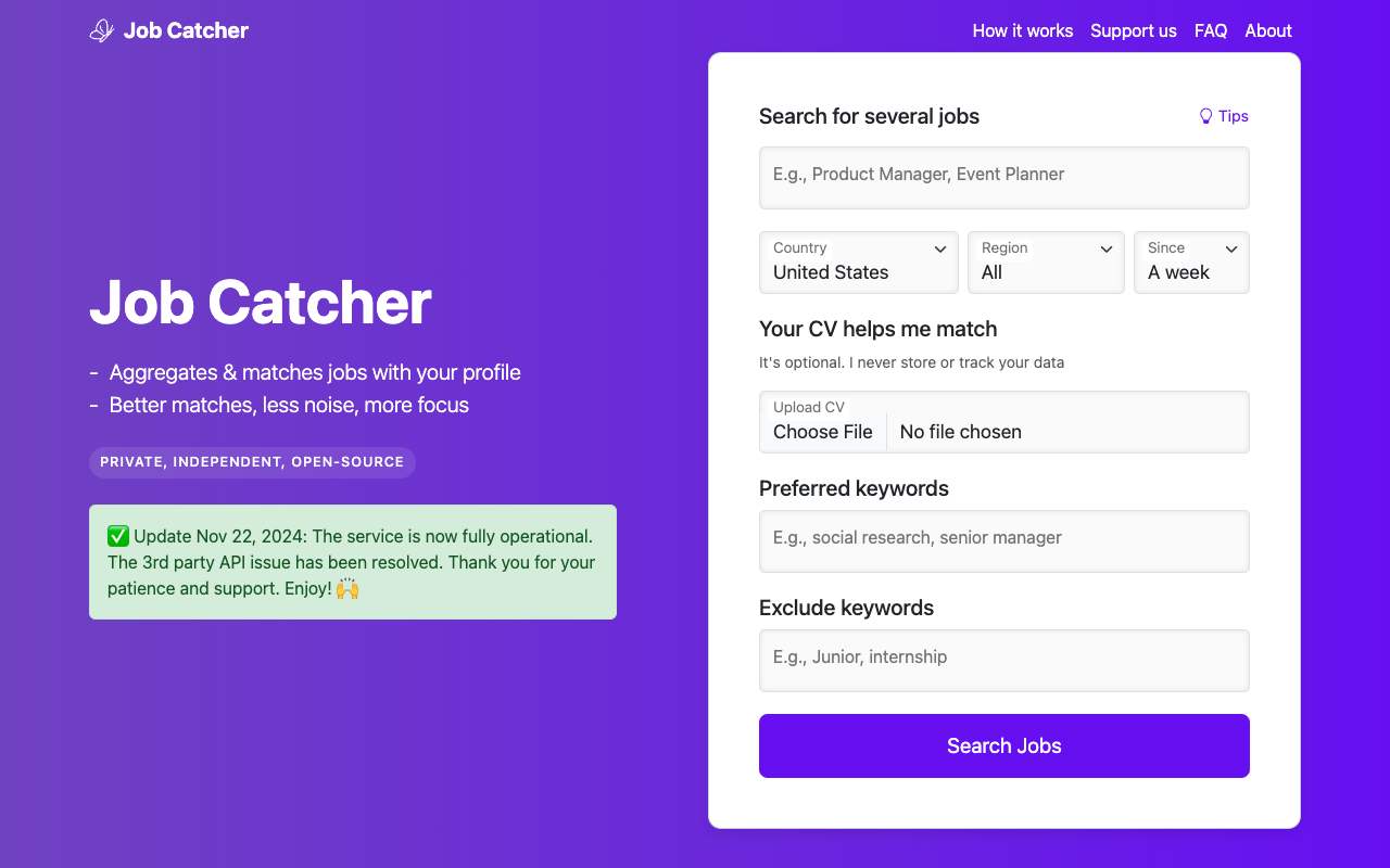 Job Catcher - Revolutionary Job Search Platform Job Search AI