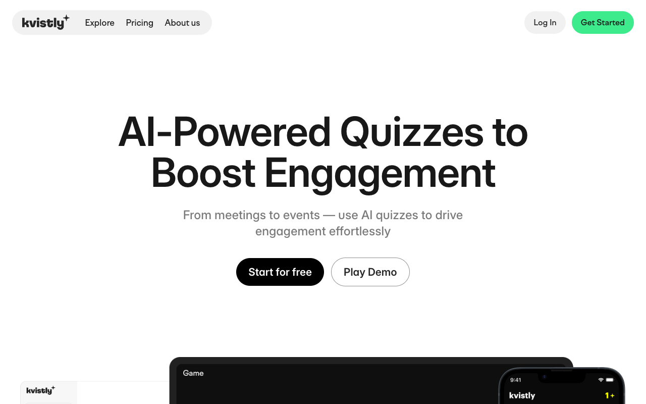 Kvistly - Enhance Training and Team Building with AI-Quizzes