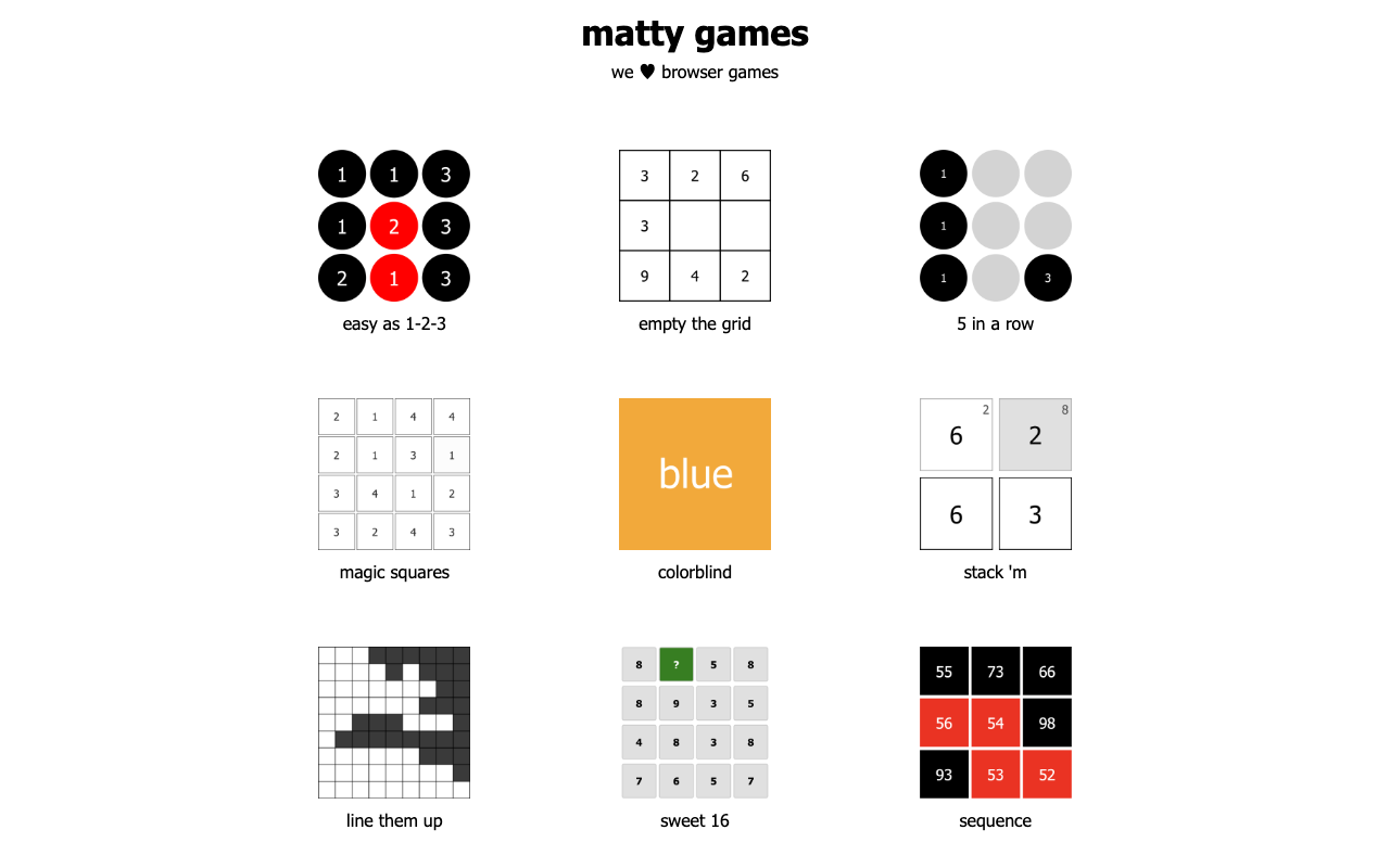 Matty Games - Enjoy Fun Browser Games Without Downloads or Ads Browser Games Math Games Puzzle Games