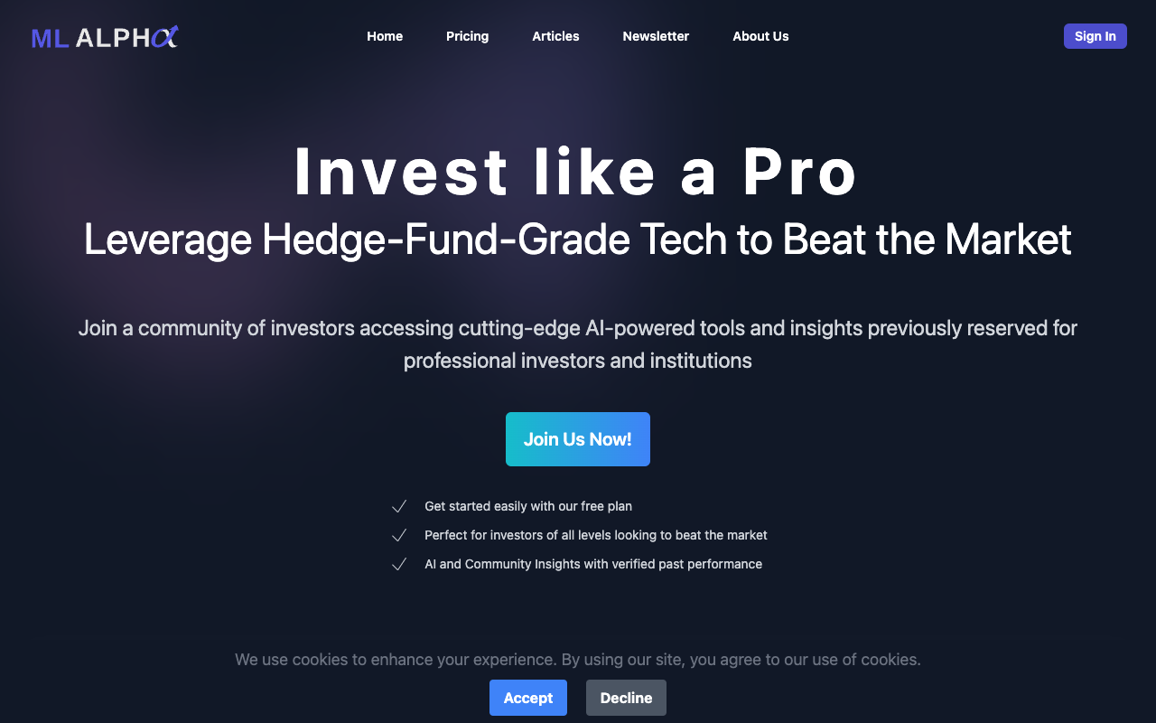 ML Alpha - Empower Your Stock Investments with Top Investors and AI Insights