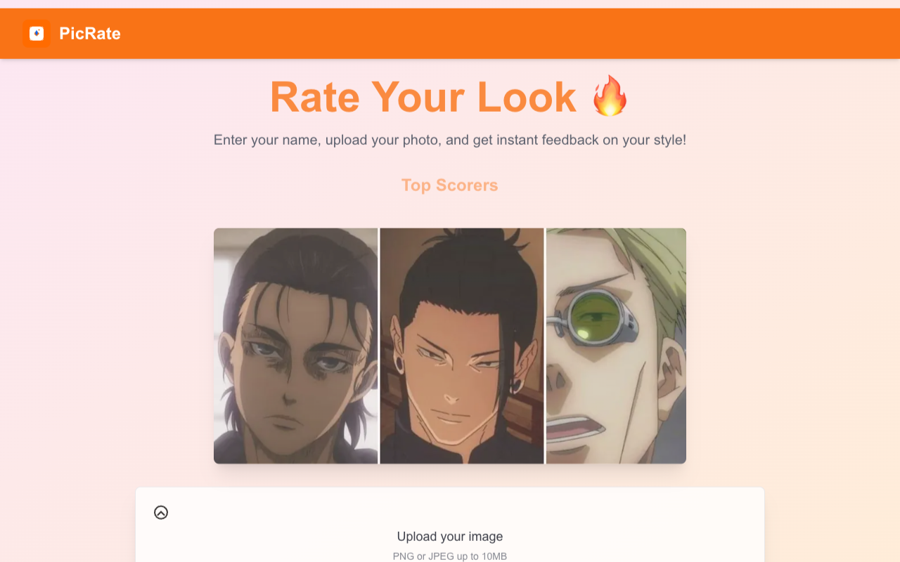PicRate - AI-powered picture rating platform for cool people