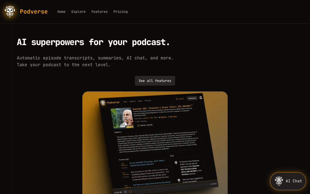 Podverse - Elevate Your Podcast with AI Superpowers