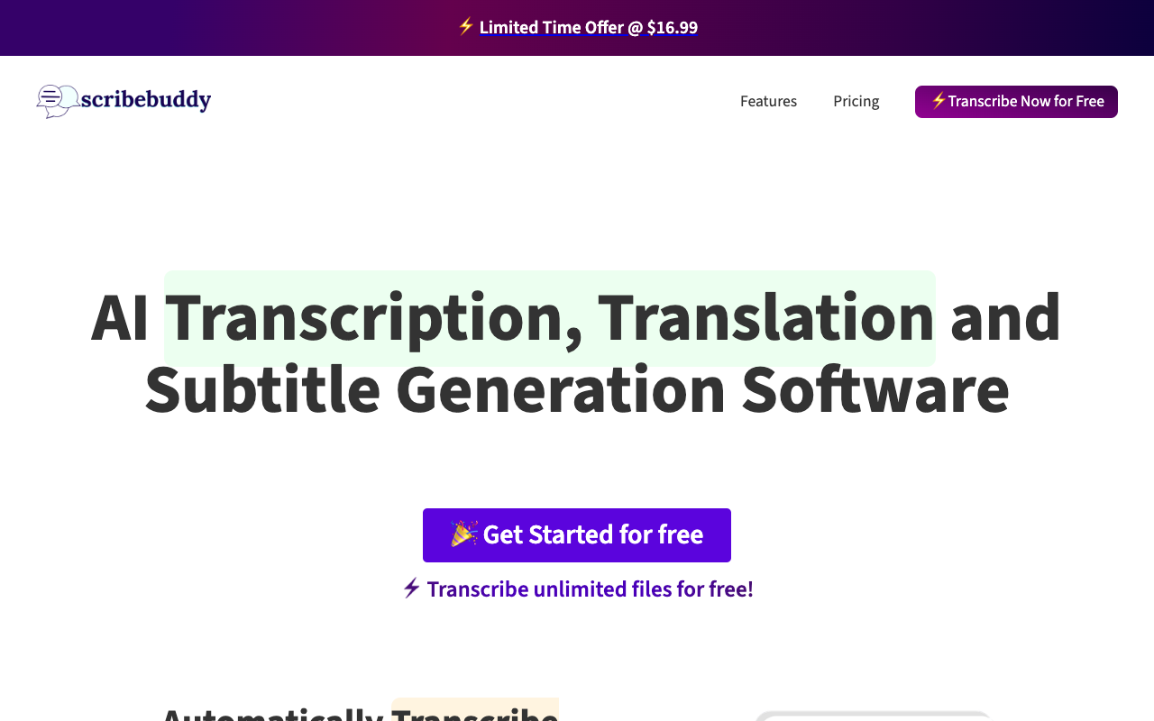 ScribeBuddy - Your AI-Powered Transcription and Translation Solution AI Transcription Translation