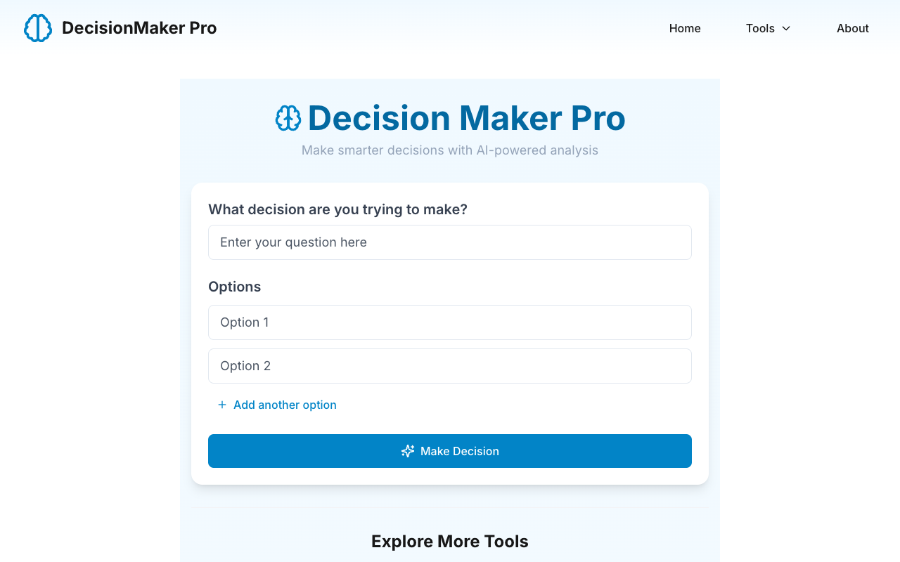 Decision Maker Pro - AI-Powered Decision Making Tool