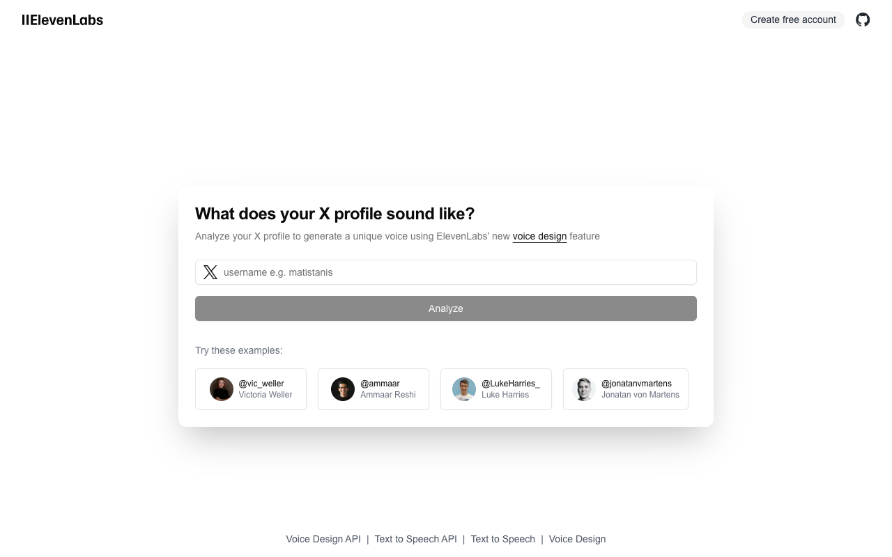 X to Voice - Analyze your X profile for a unique voice and avatar