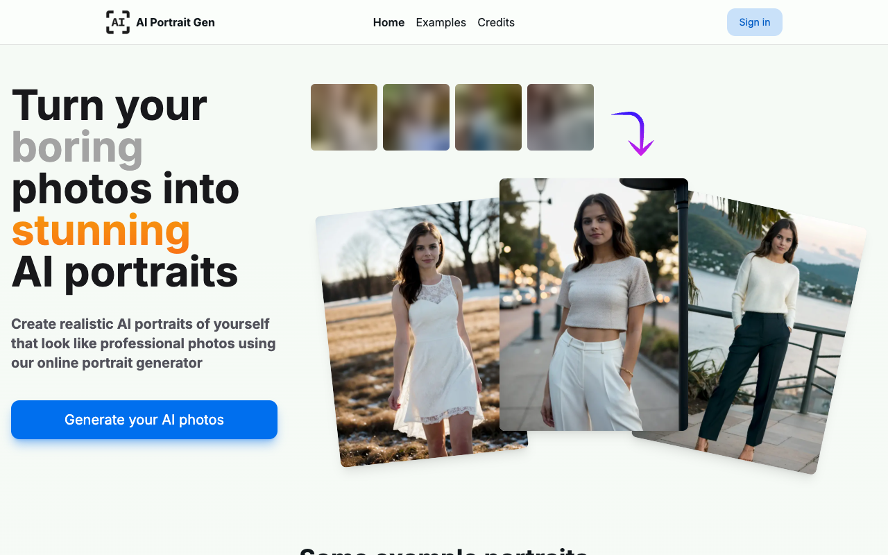 AI Portrait Gen - Create Realistic AI Portrait Photos AI Photography