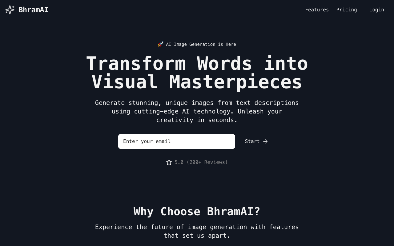 BhramAi - Revolutionizing text-to-image generation with AI AI Technology