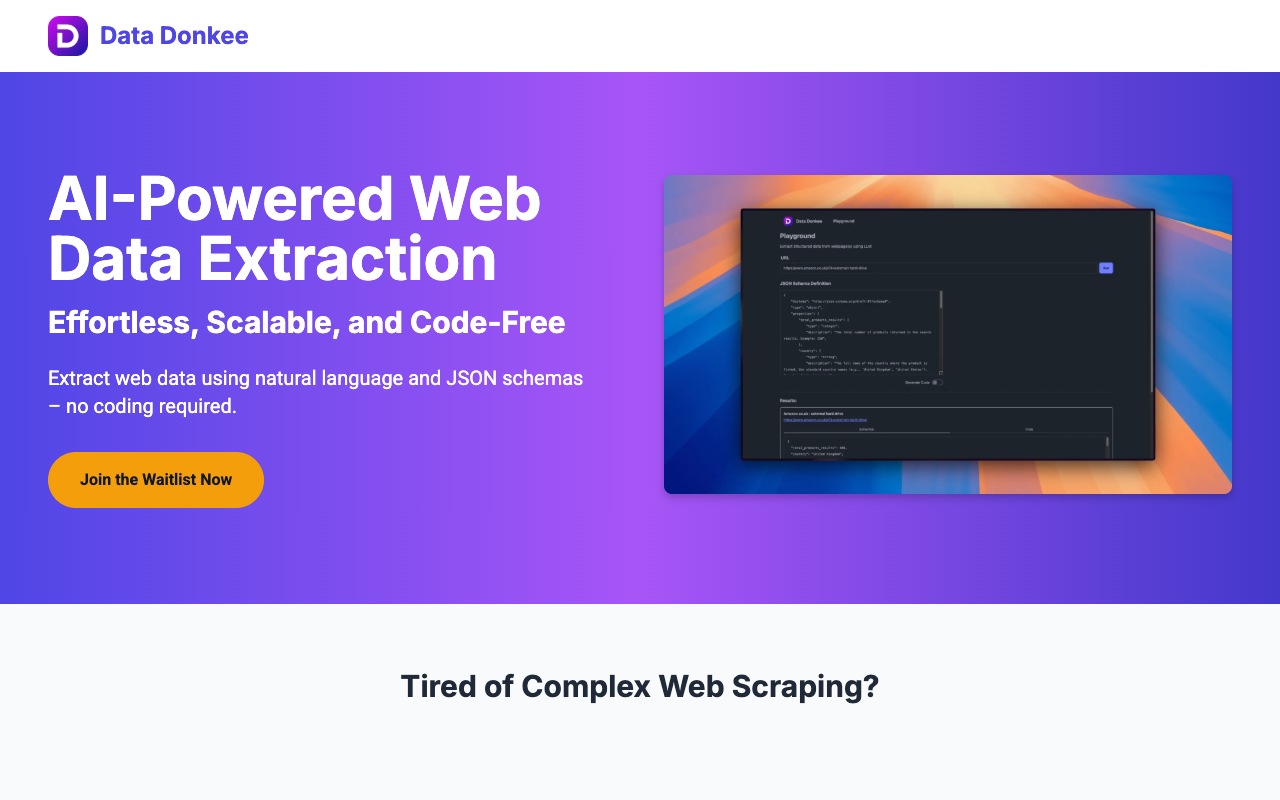 Data Donkee - Simplify Web Data Extraction with AI Technology