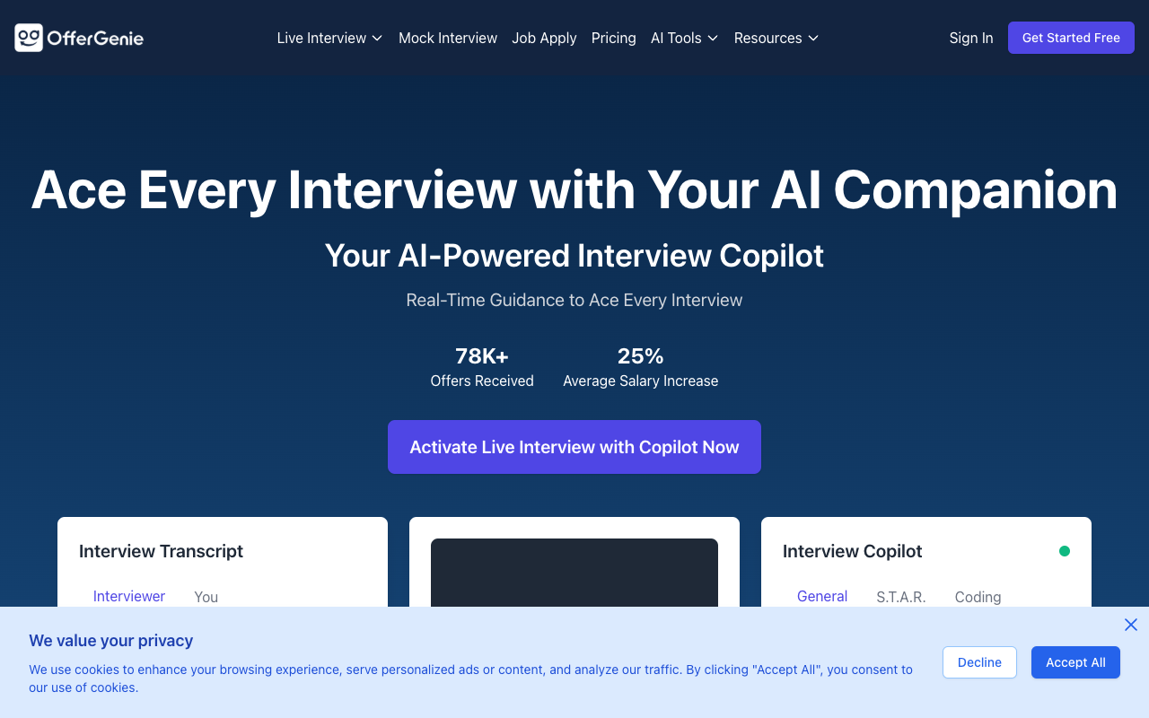 OfferGenie - Your AI-powered Interview Assistant