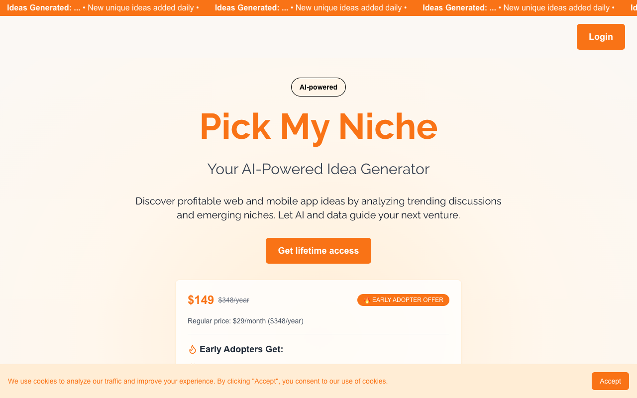 Pick My Niche - AI-Powered Idea Generator