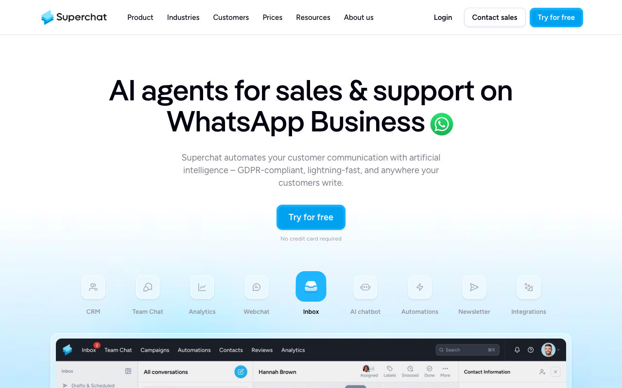 Superchat - Revolutionizing Customer Support with AI Agents AI Customer Support