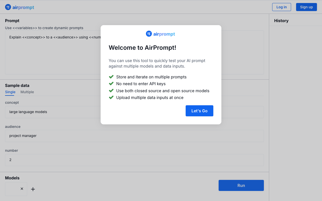 AirPrompt - Simplify Your AI Prompts with Shareable Forms AI Technology