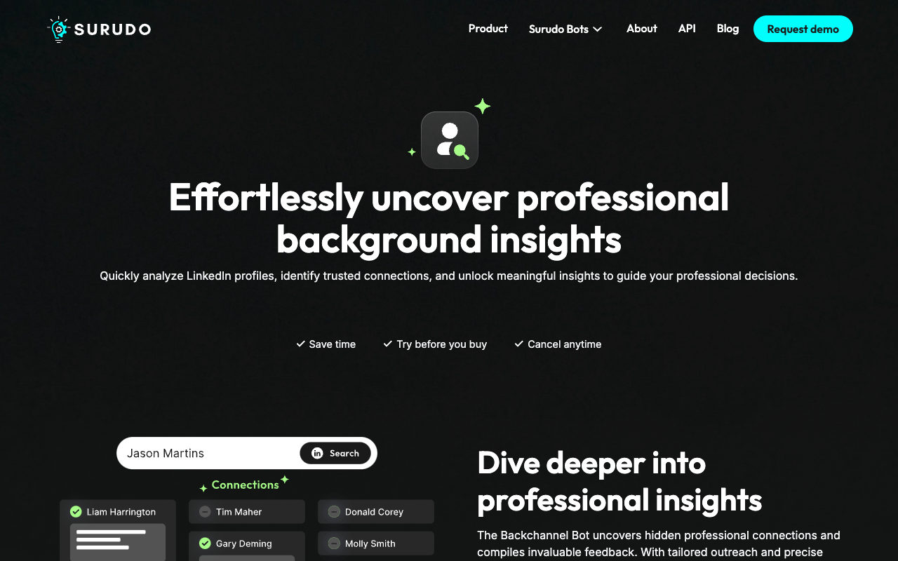 Surudo Backchannel Bot - Streamline Professional Reference Checks AI Automation