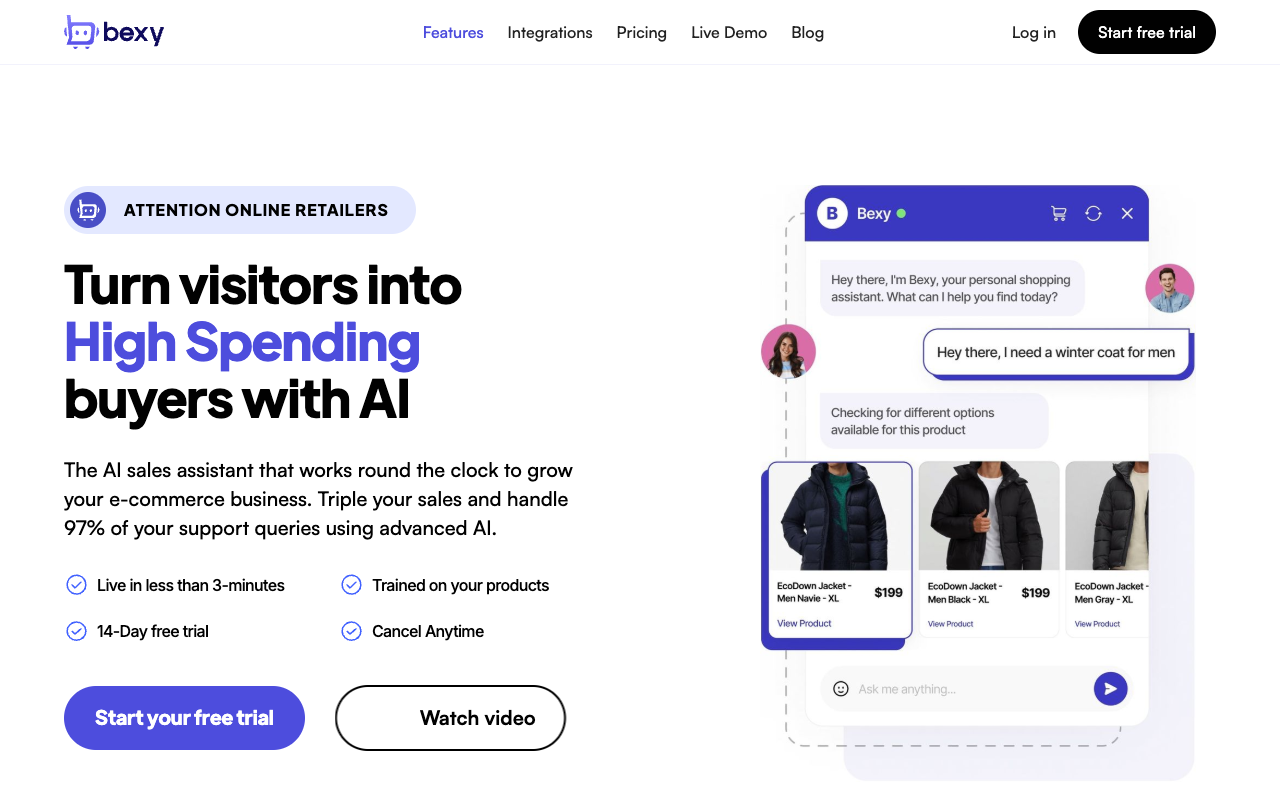 Bexy AI - Revolutionizing E-Commerce with AI Sales Assistant