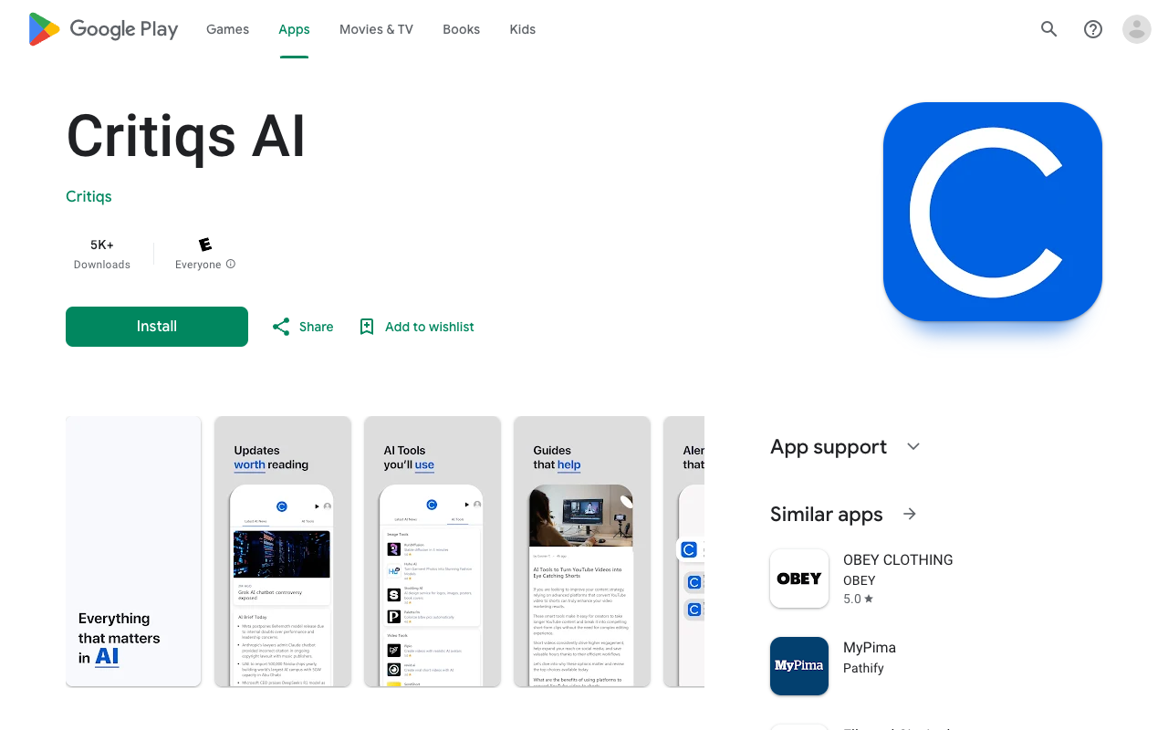 Critiqs AI Tools App - Empower Your Projects with the Latest AI Solutions
