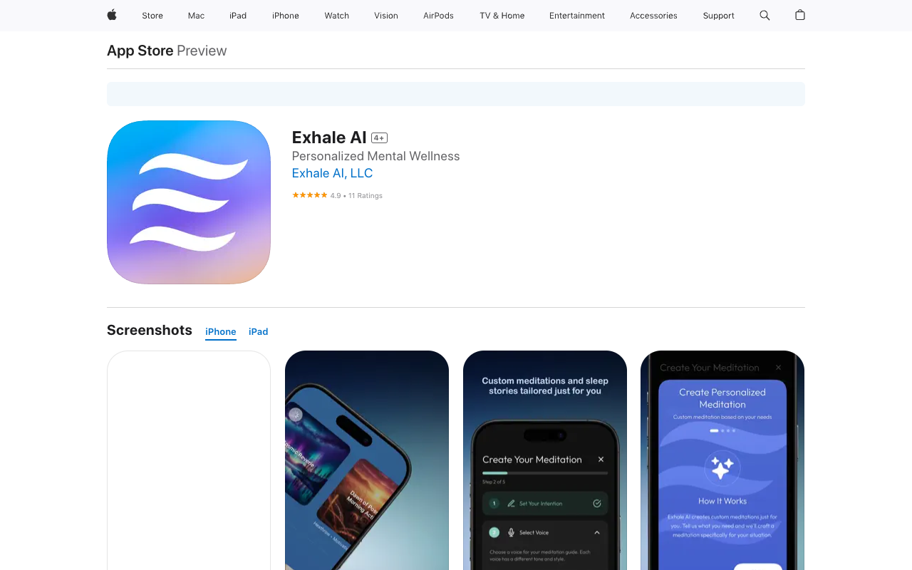 Exhale AI - Your Personalized Guided Meditation Companion