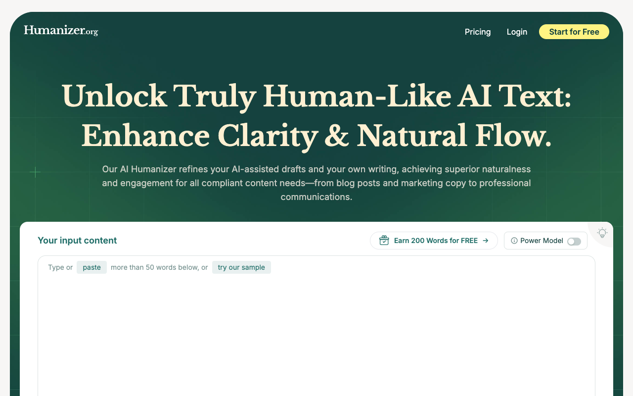 Humanizer - Transform Your AI Text into Human-like Content AI Writing