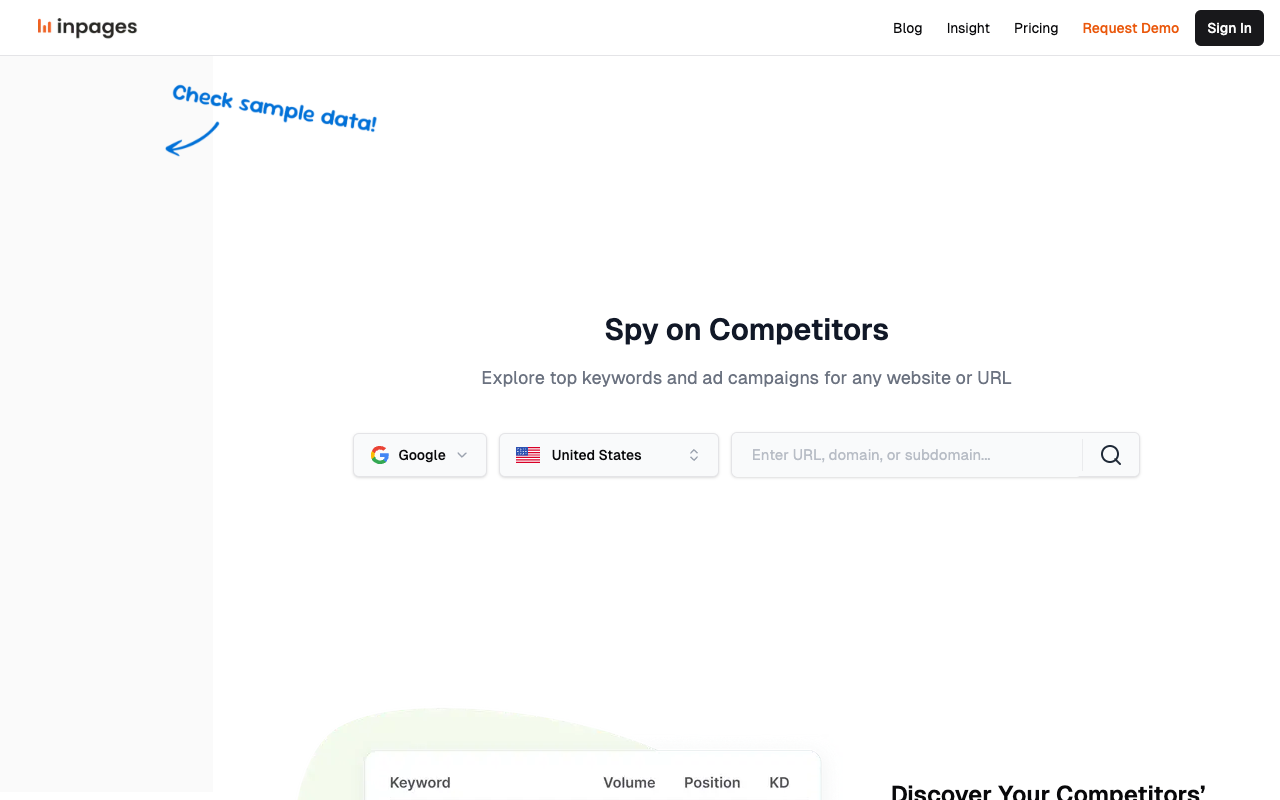 inpages - Unlock Your Competitors' SEO Strategies