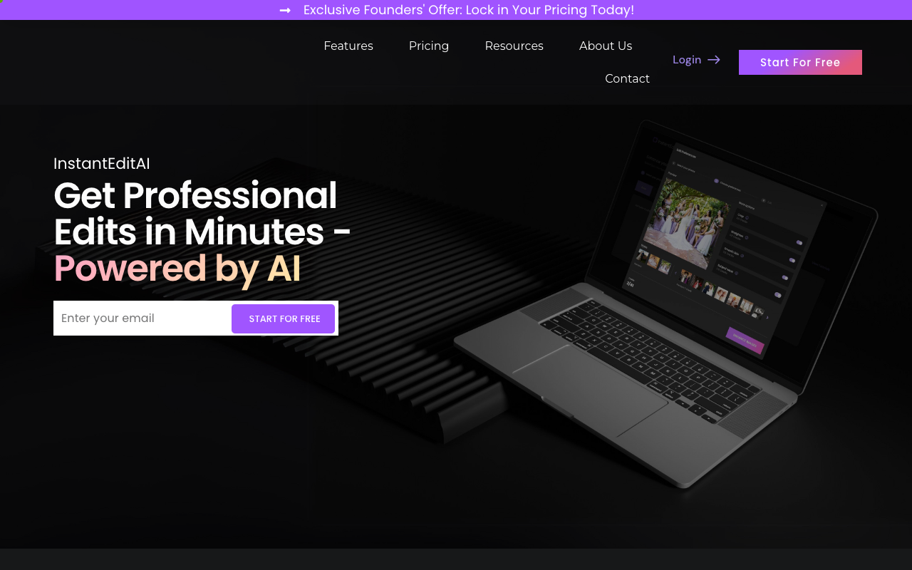 InstantEditAI - Professional Wedding Photo Editing Made Easy