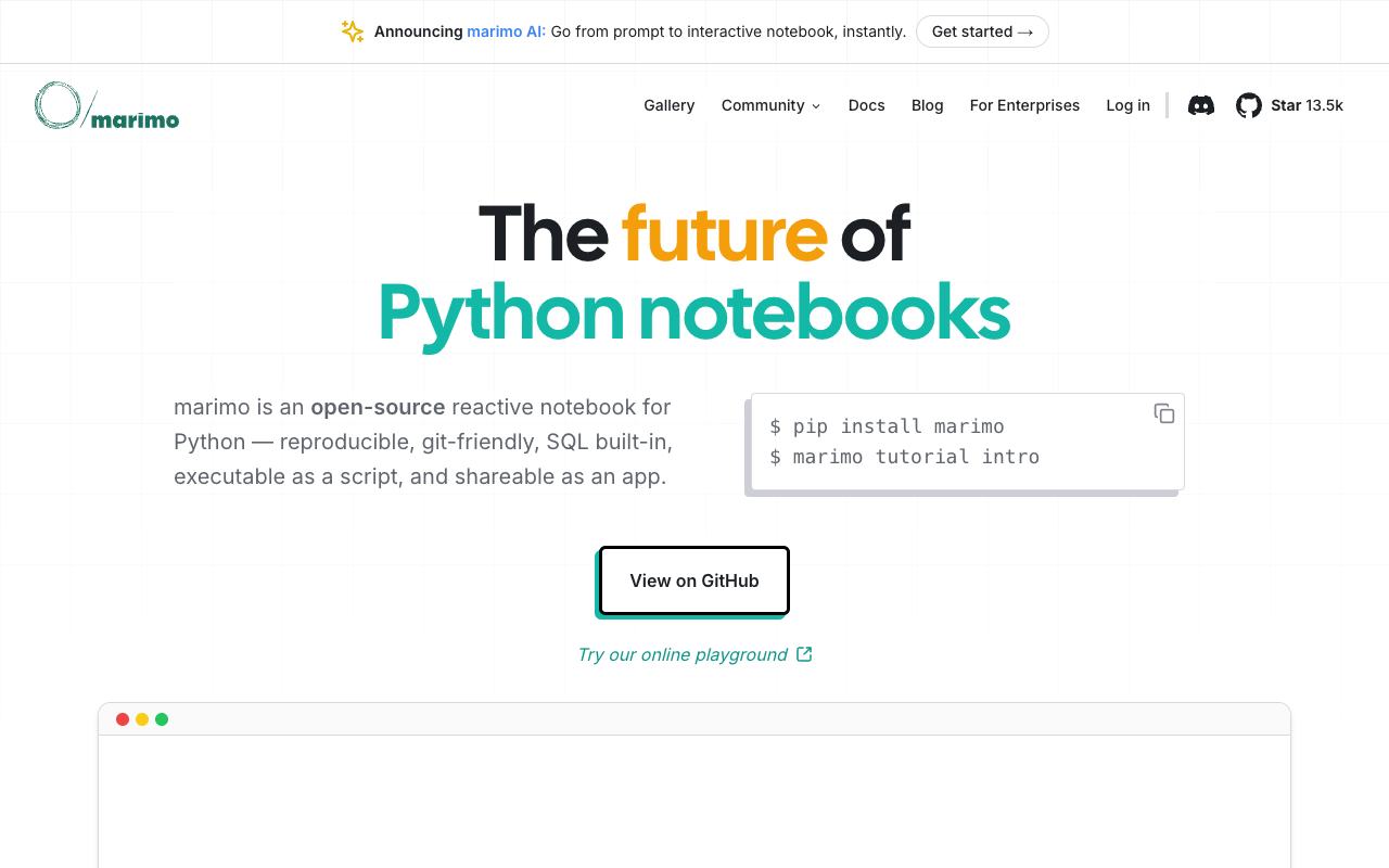 Marimo - An Innovative Python and SQL Notebook Solution