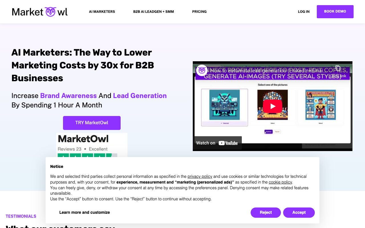 MarketOwl.ai - Simplifying AI Lead Generation for B2B Startups