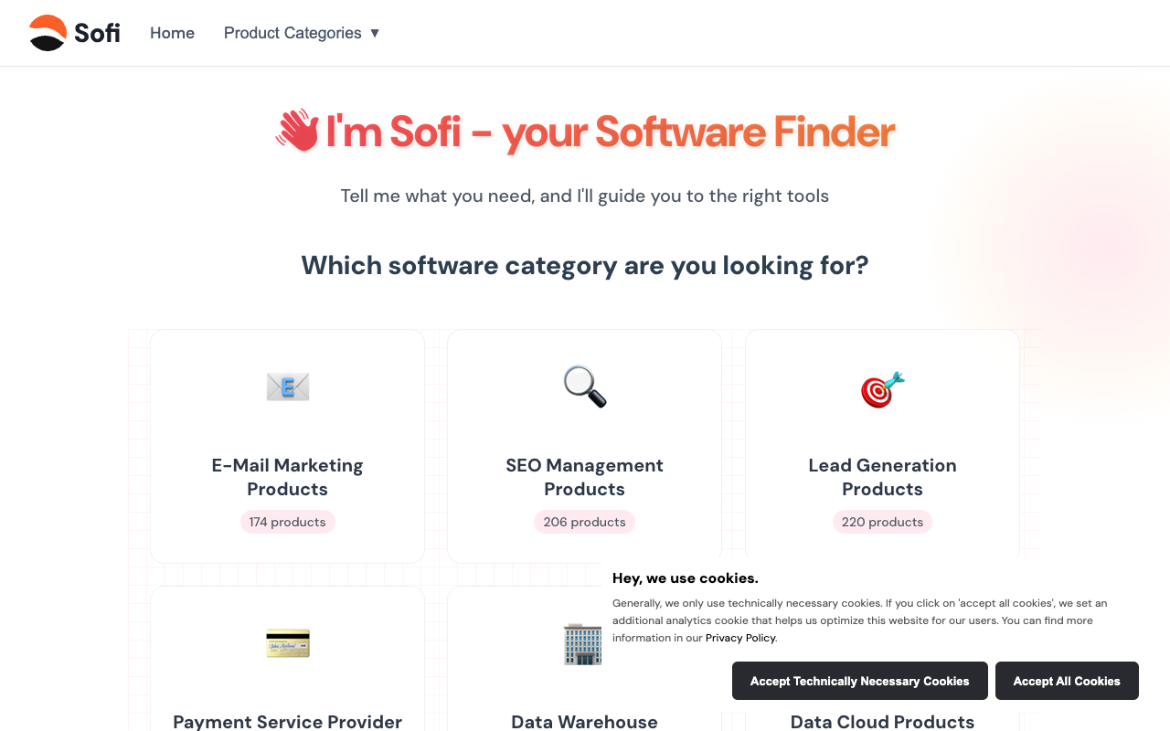 Sofi - Simplifying Software Selection with AI-Powered Recommendations