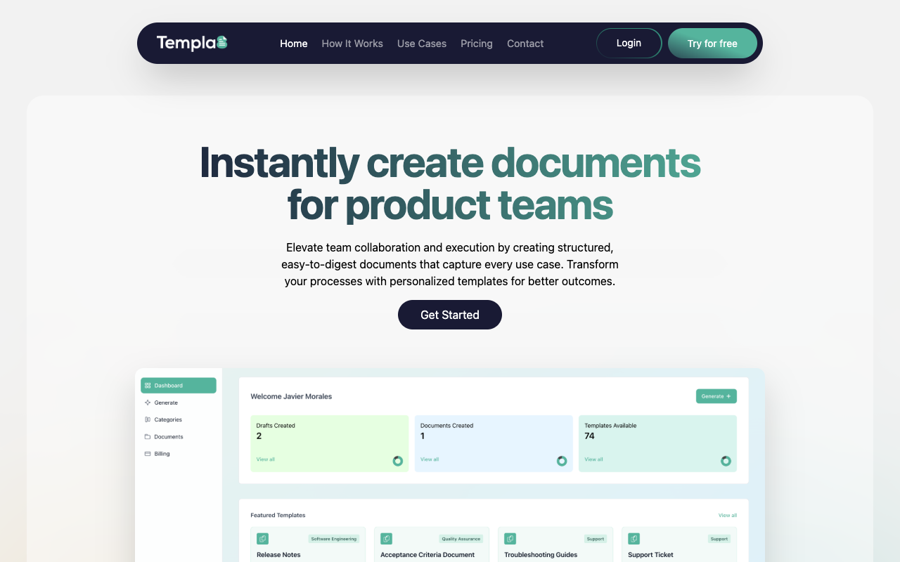Templa8 - Empowering Teams with Structured Documentation