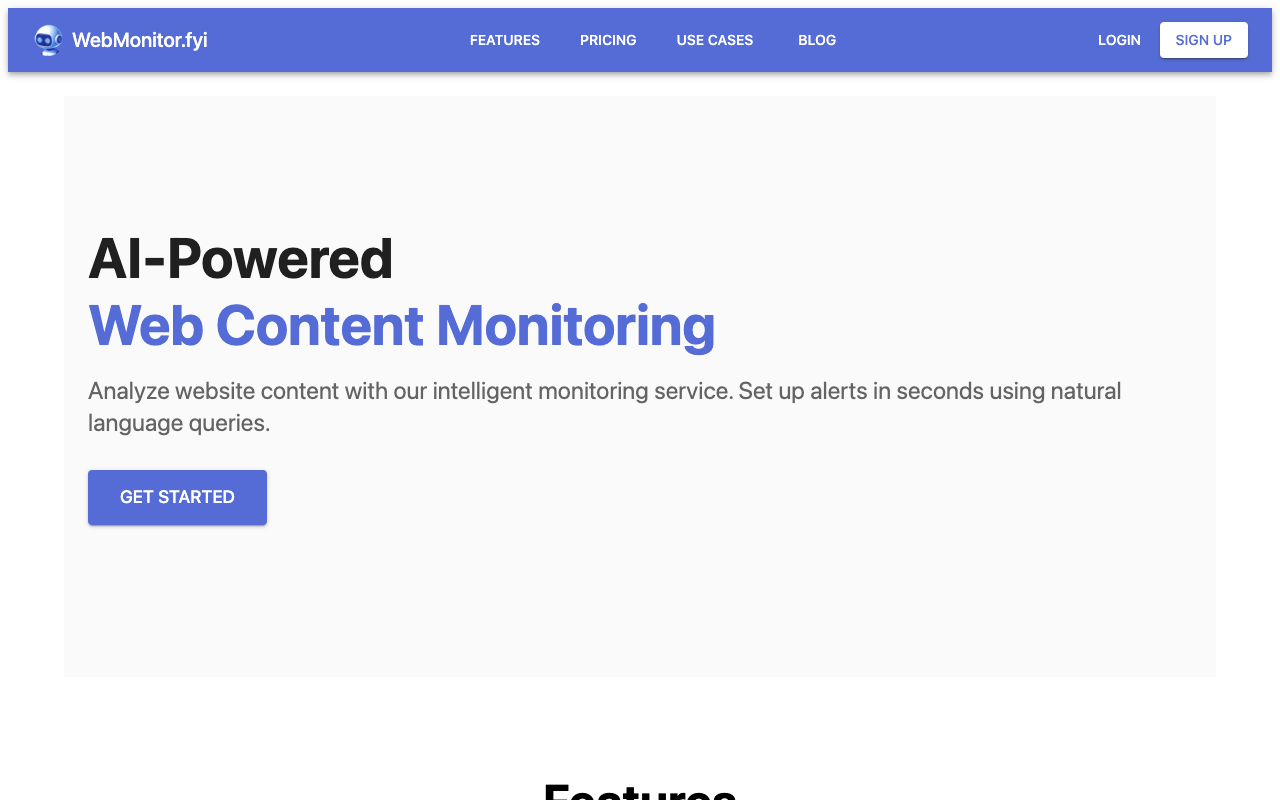 WebMonitor - AI-Powered Website Monitoring Service