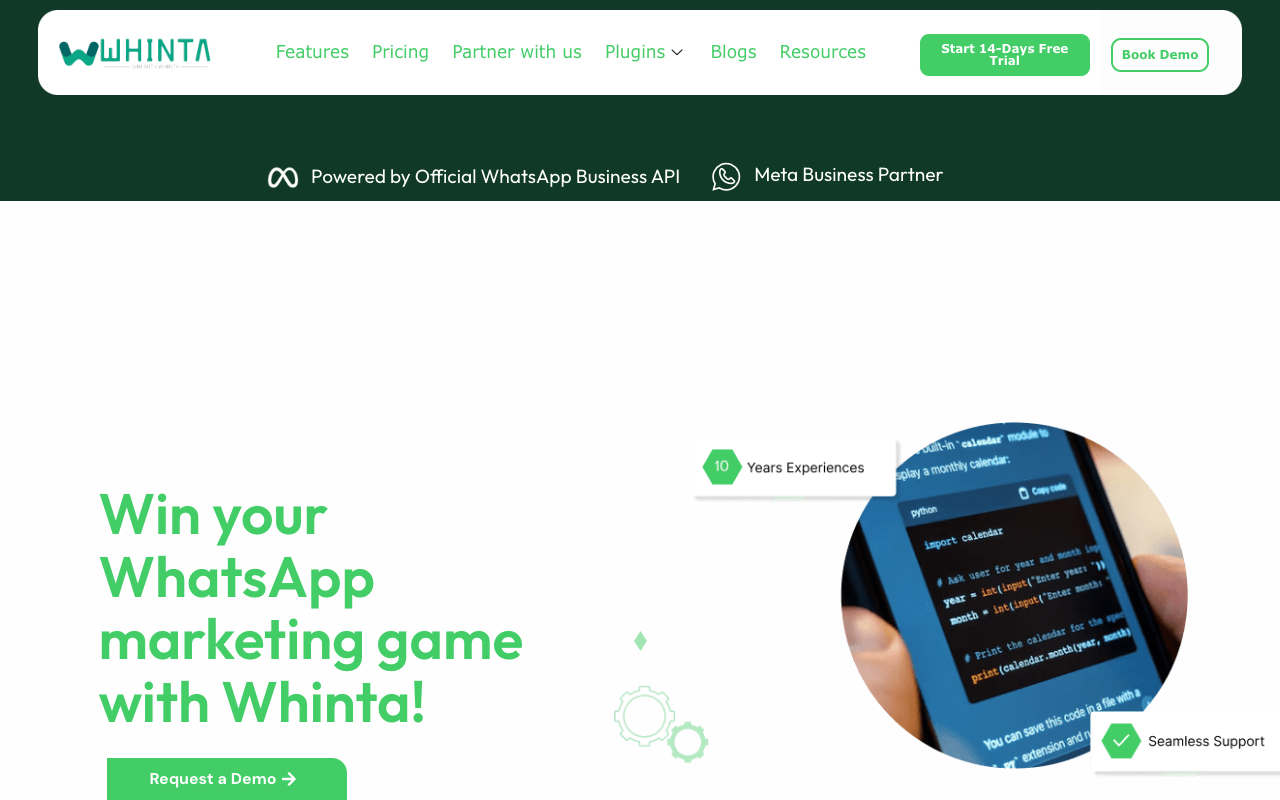 Whinta - Enhance Customer Communication with WhatsApp Business API