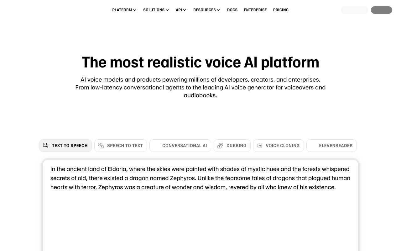 Conversational AI Solution by ElevenLabs AI Technology