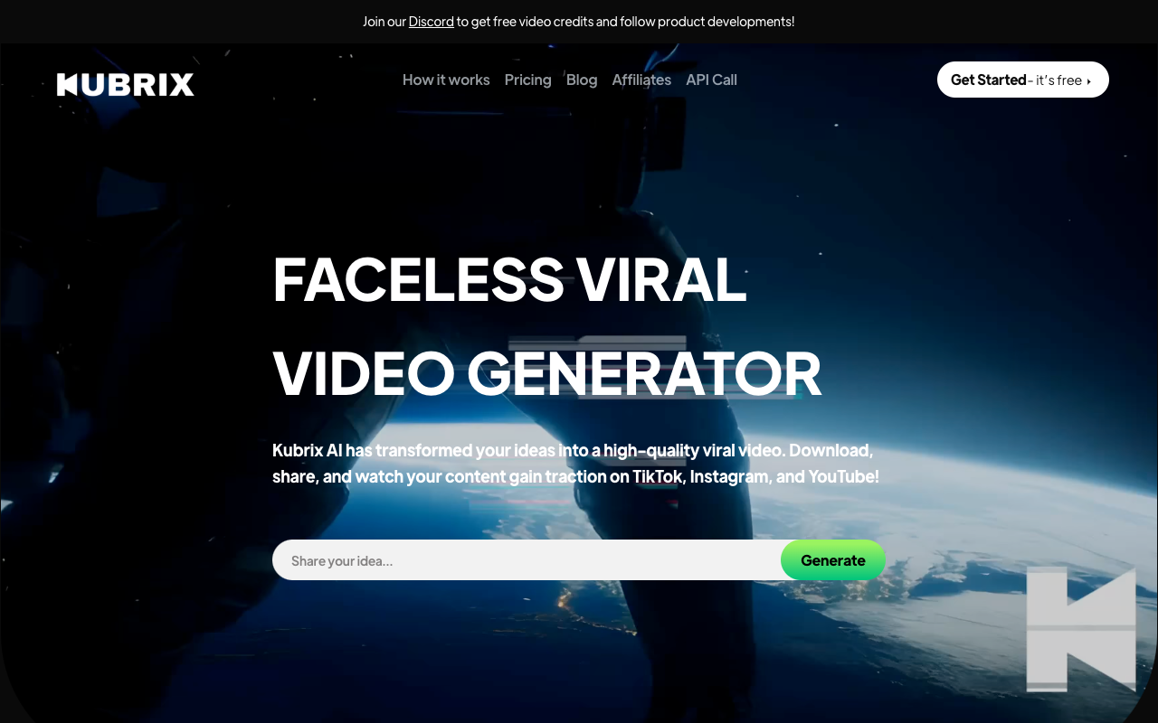 Kubrix Ai - Transforming Text into Viral Video Creations AI Video