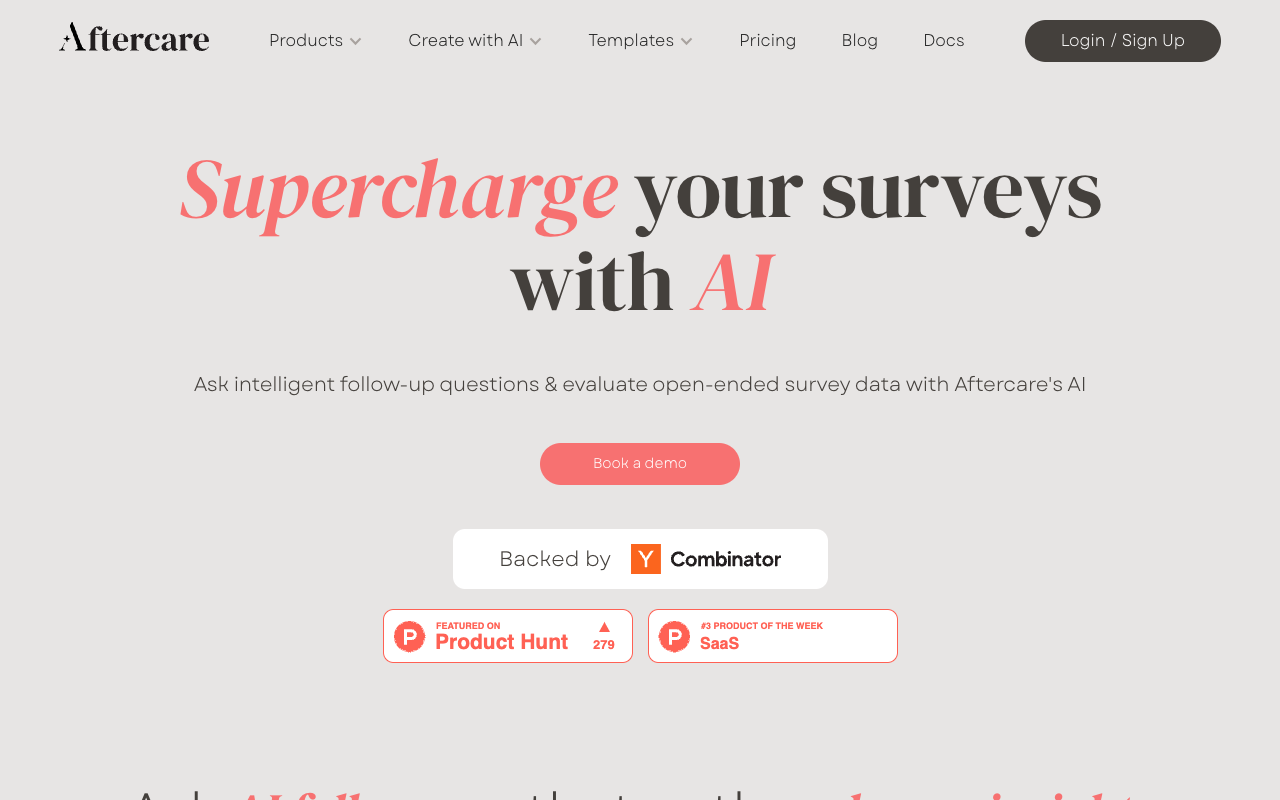 Aftercare - AI-powered survey for in-depth user feedback