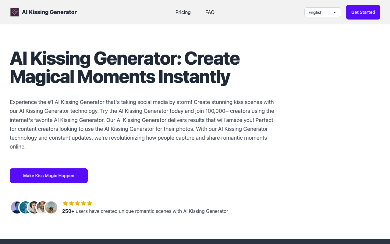 AI Kissing Generator - Revolutionizing Romantic Content Creation
