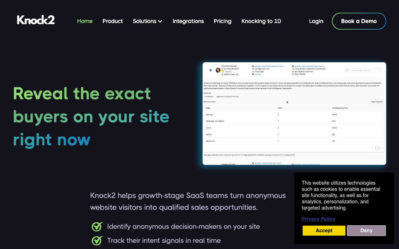 Knock2 - Website Visitor Identification and Lead Generation Platform