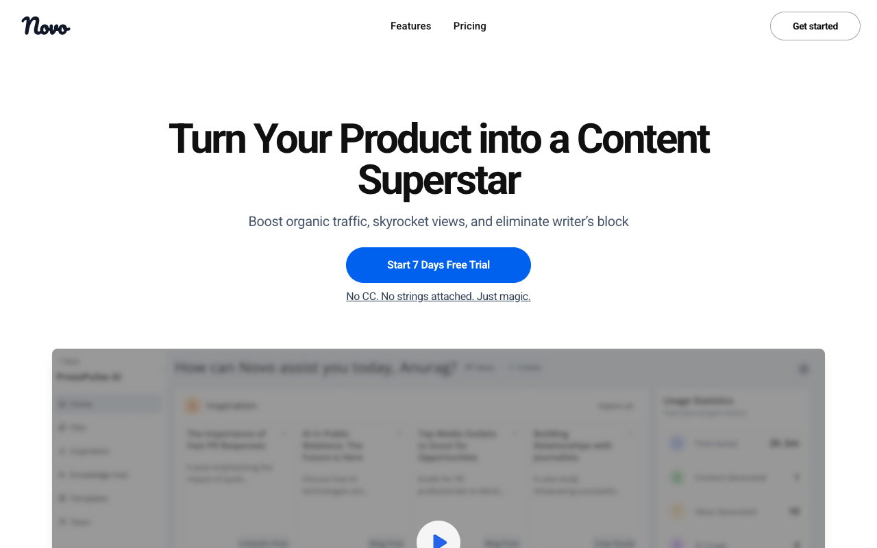 Novo - AI Writing Assistant for Content Generation
